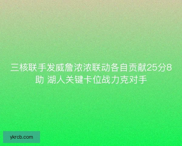三核联手发威詹浓浓联动各自贡献25分8助 湖人关键卡位战力克对手